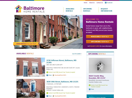 Baltimore Home Rentals - Sites em WordPress