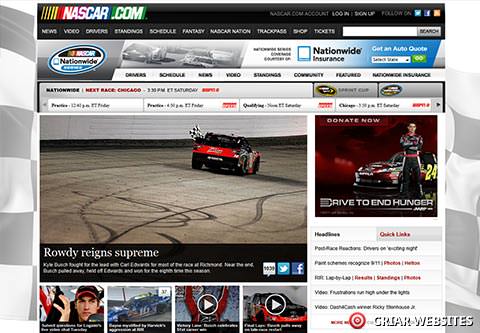 NASCAR Nationwide - Site feito em Drupal