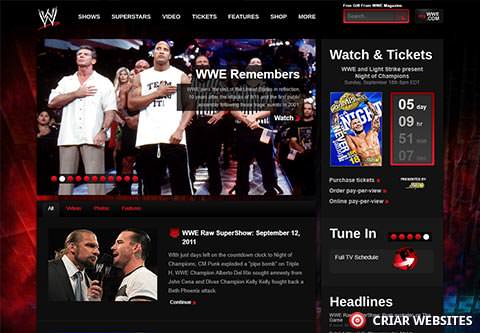 WWE - Site feito em Drupal