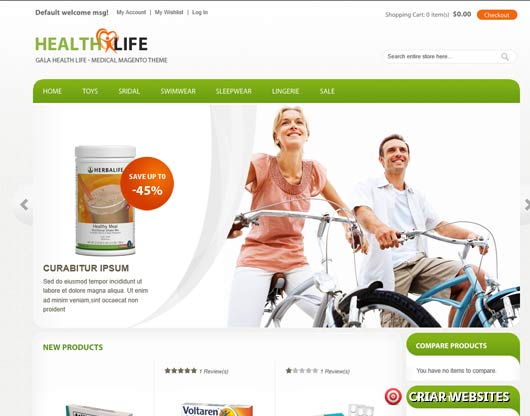 Gala HealthyLife Magento Theme - Template para Magentopara 